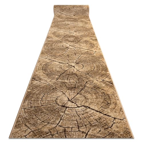 rugsx Läufer KARMEL Tronko Baum Holz, Flurteppich, Küchenteppich, Florteppich, modern, Diverse Größen, Nuss 60x160 cm von rugsx