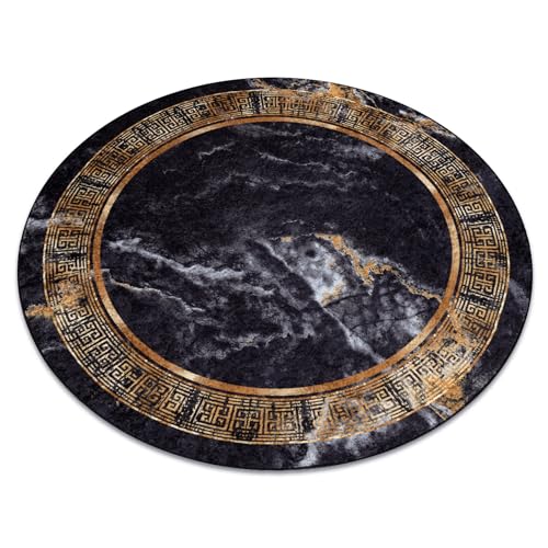 rugsx MIRO 51199.806 Waschteppich Marmor, griechisch Anti-Rutsch - schwarz/Gold Kreis 120 cm rugsx MIRO 51199.806 Waschteppich Marmor, griechisch Anti-Rutsch - schwarz/Gold Kreis 120 cm von rugsx
