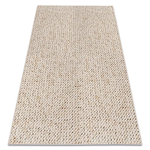 rugsx Teppich Casablanca für Zimmer, Wohnzimmer, Schlafzimmer, Teppichboden Auslegware, Verschiedene Größen, Creme 150x200 cm von rugsx