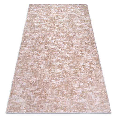 rugsx Teppich Solid für Zimmer, Wohnzimmer, Schlafzimmer, Teppichboden Auslegware, Nachahmung von Beton, beige, Verschiedene Größen, 150x350 cm von rugsx