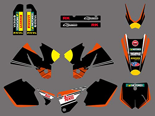 DST0609 Custom Graphic Kit Motorcross Aufkleber Dirt Bike Decals 3M Graphics Kit Fit für KTM SX 125/250/380/400/520 1998 1999 2000 von ruilian
