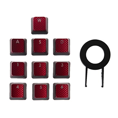 ruiruiNIE 10Pcs / Pack Keycaps für Corsair K70 K65 K95 G710 RGB Strafe Mechanische Tastatur Rot von ruiruiNIE