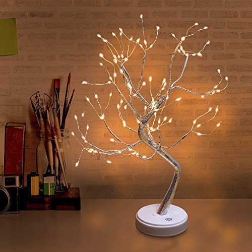 ruixin 108 LED 19. 7-Zoll-Blumenbaum Licht Desktop DIY Bonsai Baum Lampe für Zuhause Schlafzimmer Innen Hochzeitsfeier Dekoration Touch-Schalter Einstellbare Zweige Batteriebetrieben von ruixin