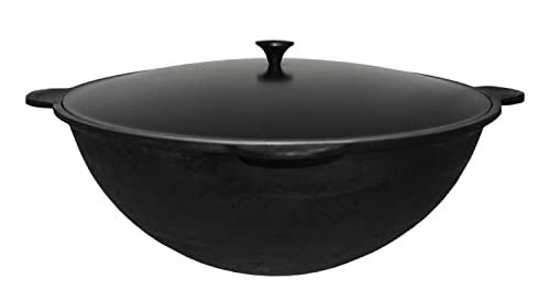 Kasan Gusseisen 16 Liter Original Usbekischer Kazan INNEN GLATT GESCHLIFFEN Asien Wok Dutch Oven von rukauf