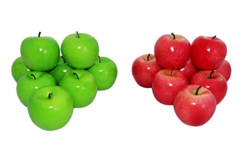 rukauf 16x Deko Äpfel Apfel ROT + GRÜN Kunstobst Kunstgemüse künstliches Obst Gemüse Früchte Dekoration von rukauf