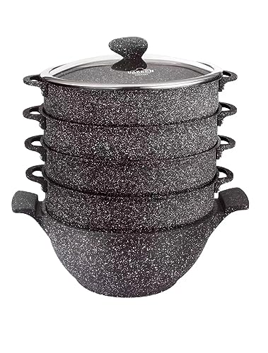 rukauf 2in1 Black Kazan und Dampfkocher, Dampfkochtopf, Mantowarka Kasan mit Granit Keramikbeschichtung 6 Liter 28cm Durchmesser Keramik Design Kochtopf Schwarz rukauf 2in1 Black Kazan und Dampfkocher, Dampfkochtopf, Mantowarka Kasan mit Granit Keramikbeschichtung 6 Liter 28cm Durchmesser Keramik Design Kochtopf Schwarz von rukauf