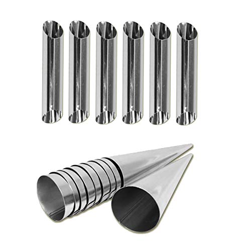 rukauf 6X Cannoli Schaumrollen + 10x Schillerlockenformen Set Sahnerollen Trubotschki Backform Hörnchen Cremerollen von rukauf