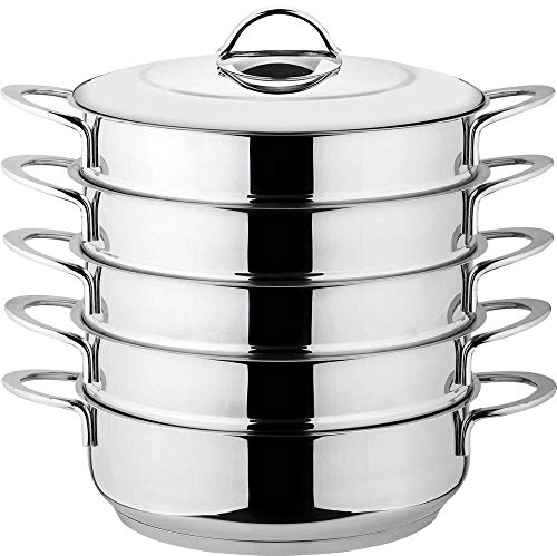 rukauf Dampfkocher, Mantowarka, Gardampfkochtopf Set aus Edelstahl mit Edelstahldeckel (30cm) von rukauf