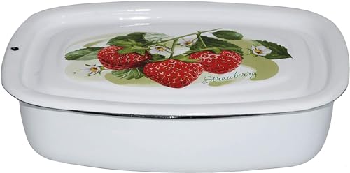 rukauf Emaille Dose Schüssel Behälter Oval mit Deckel 1 Liter emailliert für Sülze Holodez Cholodez Aspik Холодец von rukauf