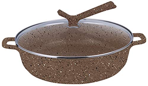 rukauf HQ Premium XL Bräter Servierpfanne mit Granit Keramikbeschichtung 6 Liter 36cm Durchmesser - Griff mit Design rukauf HQ Premium XL Bräter Servierpfanne mit Granit Keramikbeschichtung 6 Liter 36cm Durchmesser - Griff mit Design von rukauf