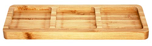 rukauf. Bambus Snack-Schale Servier-Schale Schüssel für Snacks, Nüsse, Kerne, Dipps 3er Fach von rukauf