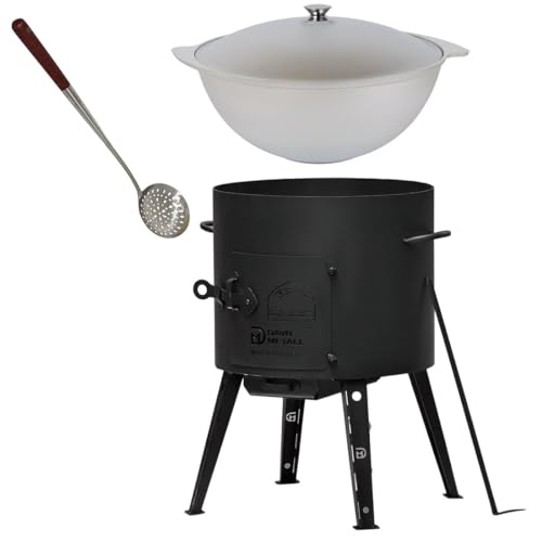 rukauf. SET Utschak, 40 cm + 12 Liter Kasan Kazan aus ALU Feldküche Gulasch-Kessel Feuer-Ofen Outdoor von rukauf
