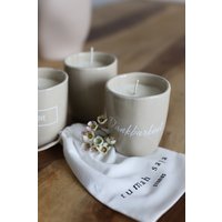 Affirmation Sojawachskerze Im Keramikbecher 100% Sojawachs Kerze 60Std Brenndauer , Keramikbecher, Keramik, Steingut Kaffeetasse von rumahsaya