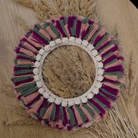 Makramee Mandala Mit Beeren Und Buntem Rahmen Makramee Mandala Mit Beeren Und Buntem Rahmen von rundundbuntShop
