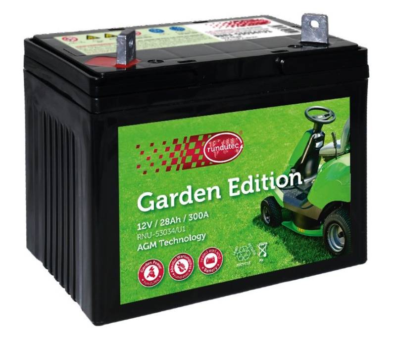 rundutec Motorradbatterie 300A 53034/U1 Garden Edition 12V 28Ah von rundutec