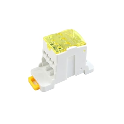 Elektrischer geteilter Din-Schienen-Anschlussblock-Anschlusskasten Stromkabel Elektrischer Anschluss UKK80A 125A 160A(Yellow,80A) von runhuabaihuo