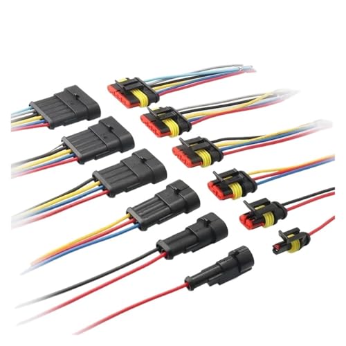 HID Wasserdichte Anschlüsse 1/2/3/4/5/6 Pin Auto Elektrische Draht Stecker Stecker Lkw Harness(2P Female,5 Set) von runhuabaihuo