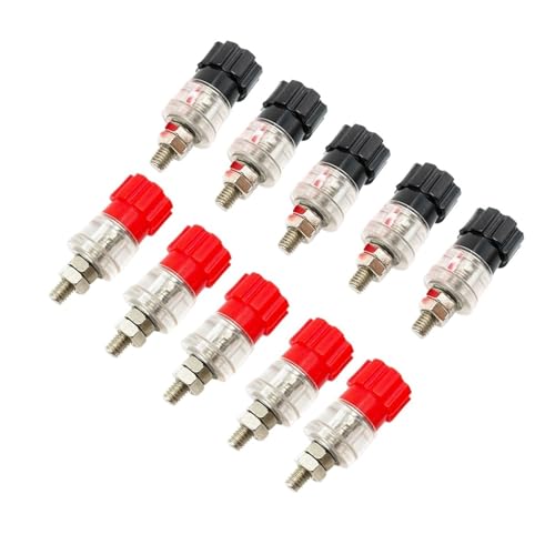 JS-999A M5 Binding Post Bananenstecker Jack Schweißanschluss(5Pcs Red 5Pcs Black) von runhuabaihuo