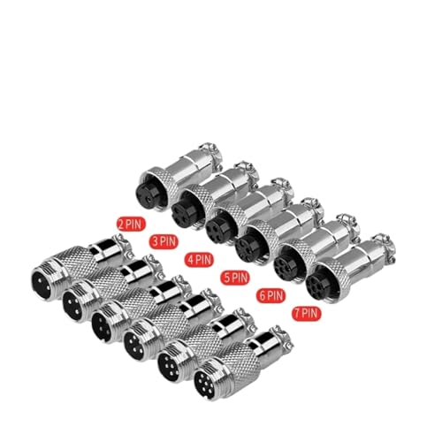 Luftfahrtstecker GX12 GX16 GX20 Stumpflötsockel Drahtpanel Docking-Anschlüsse 2/3/4/5/6/7/8/9/10/12/14/15-polig(GX12 Docking,PANEL CONNECTOR_5SETS(MALE FEMALE)_6P) von runhuabaihuo