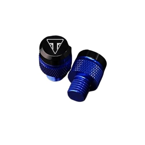 runhuabaihuo 1 Paar Motorrad Zubehör CNC Aluminium Spiegel Loch Stecker Schrauben for Triumph Trident 660 Tiger 800 900 Geändert Teile(Blue Clockwise) von runhuabaihuo