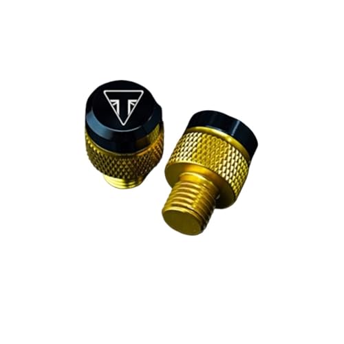runhuabaihuo 1 Paar Motorrad Zubehör CNC Aluminium Spiegel Loch Stecker Schrauben for Triumph Trident 660 Tiger 800 900 Geändert Teile(Gold Clockwise) von runhuabaihuo