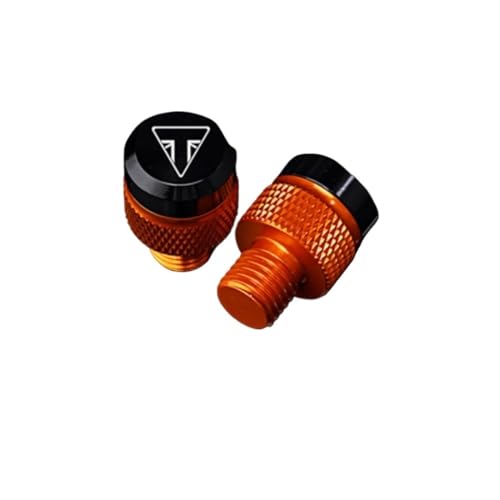 runhuabaihuo 1 Paar Motorrad Zubehör CNC Aluminium Spiegel Loch Stecker Schrauben for Triumph Trident 660 Tiger 800 900 Geändert Teile(Orange Anti) von runhuabaihuo