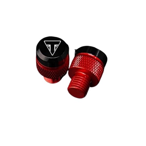 runhuabaihuo 1 Paar Motorrad Zubehör CNC Aluminium Spiegel Loch Stecker Schrauben for Triumph Trident 660 Tiger 800 900 Geändert Teile(Red Anti) von runhuabaihuo