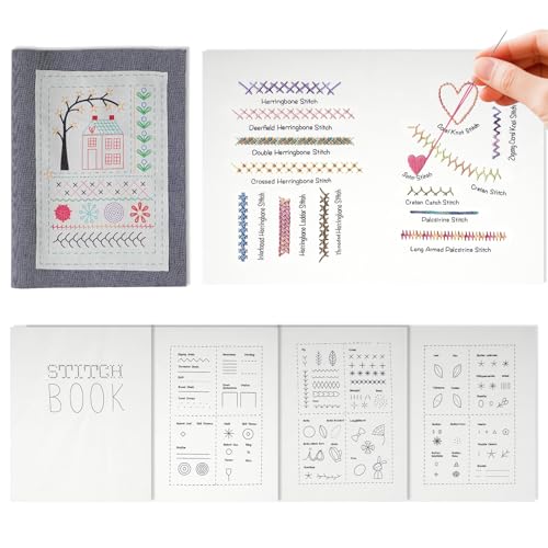 Kreatives Strickset Nähbuch - Strickset für Anfänger, Sewing Bücher für DIY-Enthusiasten, Generisch Embroidery Kit Book, Kreative Stickstiche Buch für Stickbegeisterte von runpeak