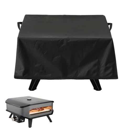Pizzaofen Abdeckung - Grillabdeckung Wetterfest Staubfest, 420D Oxford Stoff, Doppel Schnalle und Zieh Schnur Design, Robust und Langlebiges Pizzaofen Zubehör, Upgradierter Schutz (62 * 62 * 28cm) von runpeak