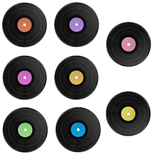 RUNRAYAY 10 Zoll gefälschte selbstklebende leere Vinyl-Platten, 8Pcs im 1-Pack für Indie-ästhetische Raum-Wohnkultur an der Wand für Schlafzimmer oder Wohnzimmer Discos Musik Studio Hip Hop Dekorative von runrayay