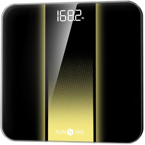 RunStar Digitale Personenwaage mit hoher Präzision, gut lesbarem LED-Display, genaue Waage mit 6 mm gehärtetem Glas, 400 lb von runstar