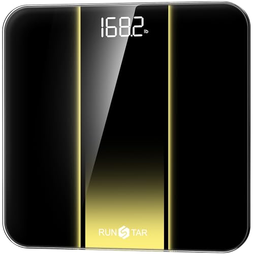 RunStar Digitale Personenwaage mit hoher Präzision, gut lesbarem LED-Display, genaue Waage mit 6 mm gehärtetem Glas, 400 lb von runstar