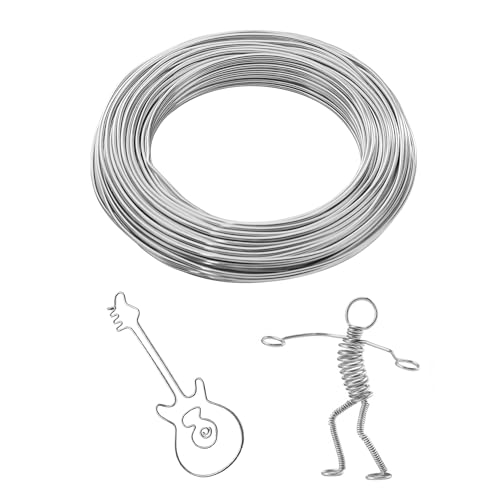 Basteldraht 2mm x 30m, Draht Zum Basteln, Aludraht, Aluminiumdraht, Schmuckdraht Wires, Blumendraht Modellierdraht Bindedraht für DIY Basteln Schmuckherstellung Floristik Heimdeko (Silber) von runxsam