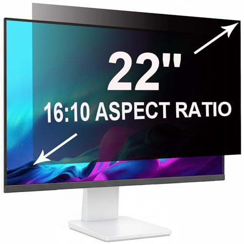 ruord Sichtschutzfolie für 22 Zoll 16:10 (47.4x29.7cm) Monitor - Blaulichtfilter & Blendschutz, Abnehmbar Blickschutzfolie | PC Blickschutzfilter für Büro von ruord