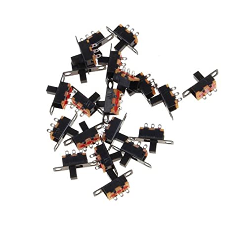 2 Position 3Pin SPDT Micro Miniature PCB -Schaltungsschalter Latching Toggle -Schalter für kleine DIY -Leistungselektronikprojekte 20pcs (schwarz) SPDT -Folie von rupusiner
