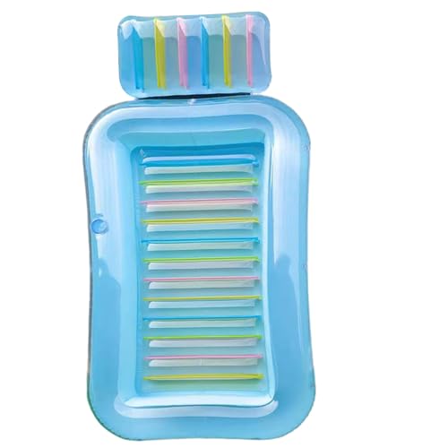 Bräunungspool Bett mit Kissen, 69 x 43 x 8 Zoll PVC aufblasbare Sonnenliege mit Getränkehalter, tragbarer Blow -up -Pool schwimmt für Erwachsene Kinder Beach Sunbading Bräuning von rupusiner