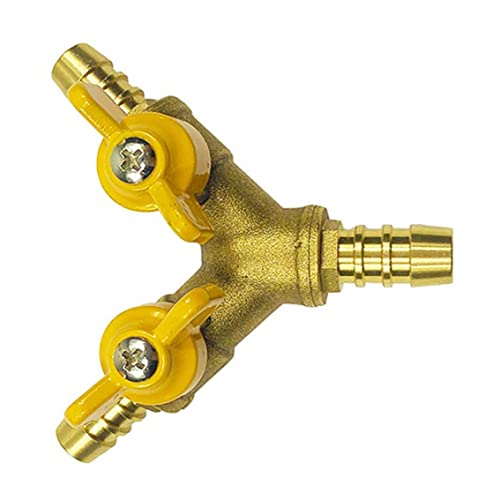 Drei-Wege-Ventil 3-Wege-Schlauchanschluss Barb Ballventil Y Form Wassersplitter Gas 2 Schalter Messinganpassung Yellowvalve Drei-Wege-Ventil 3-Wege-Schlauchanschluss Barb Ballventil Y Form Wassersplitter Gas 2 Schalter Messinganpassung Yellowvalve von rupusiner