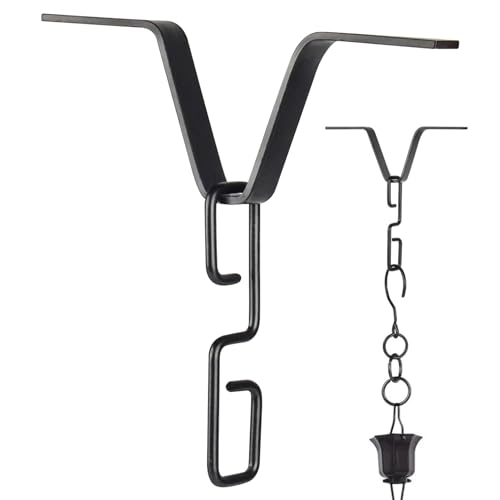 rupusiner V-Form Regenkette Rinnenadapter und Regenketten Haken, rostfeste Eisenkettenadapter für Chimes Downspout außerhalb der Hardware von rupusiner