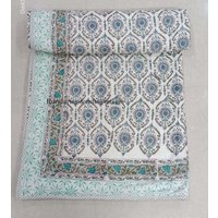 Jaipuri Floral Print Wende Dohar Baumwolle Quilt Hand Block Print Weicher Baumwollquilt Ac Decke von ruralartandcrafts