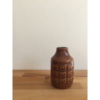 Vintage Mid Century Braun Deutsche Keramik Vase von russUNDmax