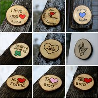Ich Liebe Dich in Jeder Sprache - Te Amo Spanisch Portugiesisch Französisch Japanisch Koreanisch Jubiläum Zweig Scheibe Ornament Oder Magnet von rusticcraftdesign