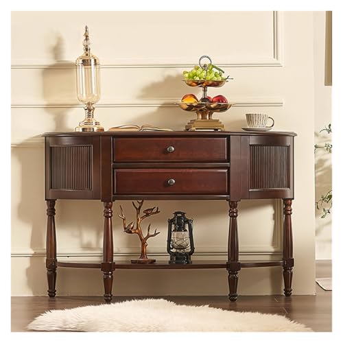 Konsolentisch, Vintage-Eingangstisch, halbrund, mit Schubladen, moderner Konsolentisch mit Stauraum, Sofatisch aus Massivholz, dekorativer Aufbewahrungsschrank Konsolentisch, Vintage-Eingangstisch, halbrund, mit Schubladen, moderner Konsolentisch mit Stauraum, Sofatisch aus Massivholz, dekorativer Aufbewahrungsschrank von ruyi-1986