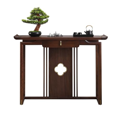 Konsolentisch Konsolentisch aus Massivholz für Eingangsbereich, Eingangstisch aus braunem Holz, rustikaler Sofatisch, Eingangstisch, Ausstellungstisch, Dekoration für Eingangsbereich Co von ruyi-1986