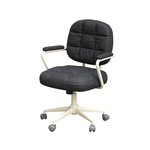 Schreibtischstuhl Bürostuhl Bürostuhl mit bequemer Rückenlehne aus PU-Leder Bürostuhl für den Heimgebrauch Drehstuhl für das weibliche Schlafzimmer Schminkstuhl Bürostuhl ( von ruyi-1986