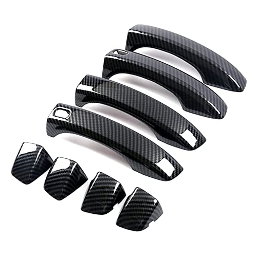 Auto Außentürgriffe Carbon-Faser-Auto-Außentürgriff-Abdeckungs-Formrahmen-Lünette-Auto-Aufkleber Für MG Für HS 2018 2019 2020 rweuiui (Farbe : No Smart Handle) von rweuiui