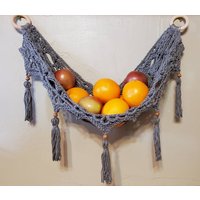 Gehäkelte Obst-Hängematte, Auf Bestellung Gefertigt, Hängender Obstkorb, Boho-Obstkorb, Stofftierhängematte, Hängende Aufbewahrung Für Kinderzimmer von rxrcrochet