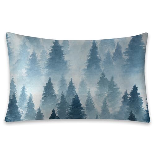 Satin-Kissenbezug für Haar und Haut, neblige Waldlandschaft, Kunstseide, 50,8 x 66 cm, mit verstecktem Reißverschluss, weich, glatt, kühlender Kissenbezug, Standardgröße für Schlafzimmer, Sofa, 1 Satin-Kissenbezug für Haar und Haut, neblige Waldlandschaft, Kunstseide, 50,8 x 66 cm, mit verstecktem Reißverschluss, weich, glatt, kühlender Kissenbezug, Standardgröße für Schlafzimmer, Sofa, 1 von rzzlp