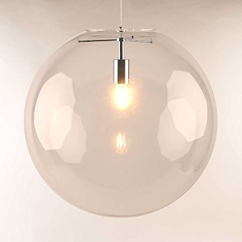 s.luce Orb Glaskugel Hängeleuchte Hängelampe Pendellampe Pendelleuchte Glaslampe, Farbe Schwarz/Klar, Größe Ø 40cm von s.luce