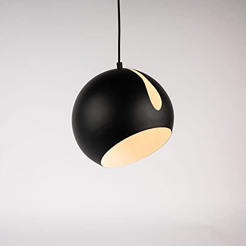 s.luce Ball Galerieleuchte tauschbarer Schirm 5m Abhängung, Farbe:Schwarz, Größe:Ø 20cm, Kabelfarbe:Schwarz von s`luce