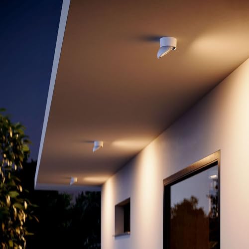 s.luce Santa Out LED Aussen-Deckenleuchte IP65 drehbar, Farbe:Weiß, Lichtfarbe:Extra Warmweiß (2700K) von s`luce